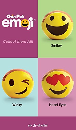 شيا Chia Pet Emoji Winky مع مجموعة بذور زارع الفخار المزخرف سهل القيام به وممتع للنمو، هدية مبتكرة مثالية لأي مناسبة - Image 2